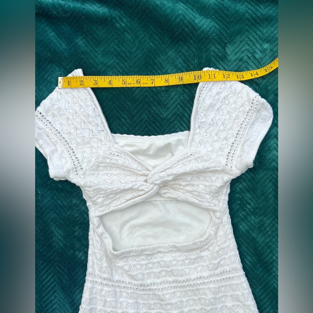 Hollister Whimsy Fairycore White Lace Mini Dress Satin Coastal Cowgirl XS NWT - Picture 9 of 12
